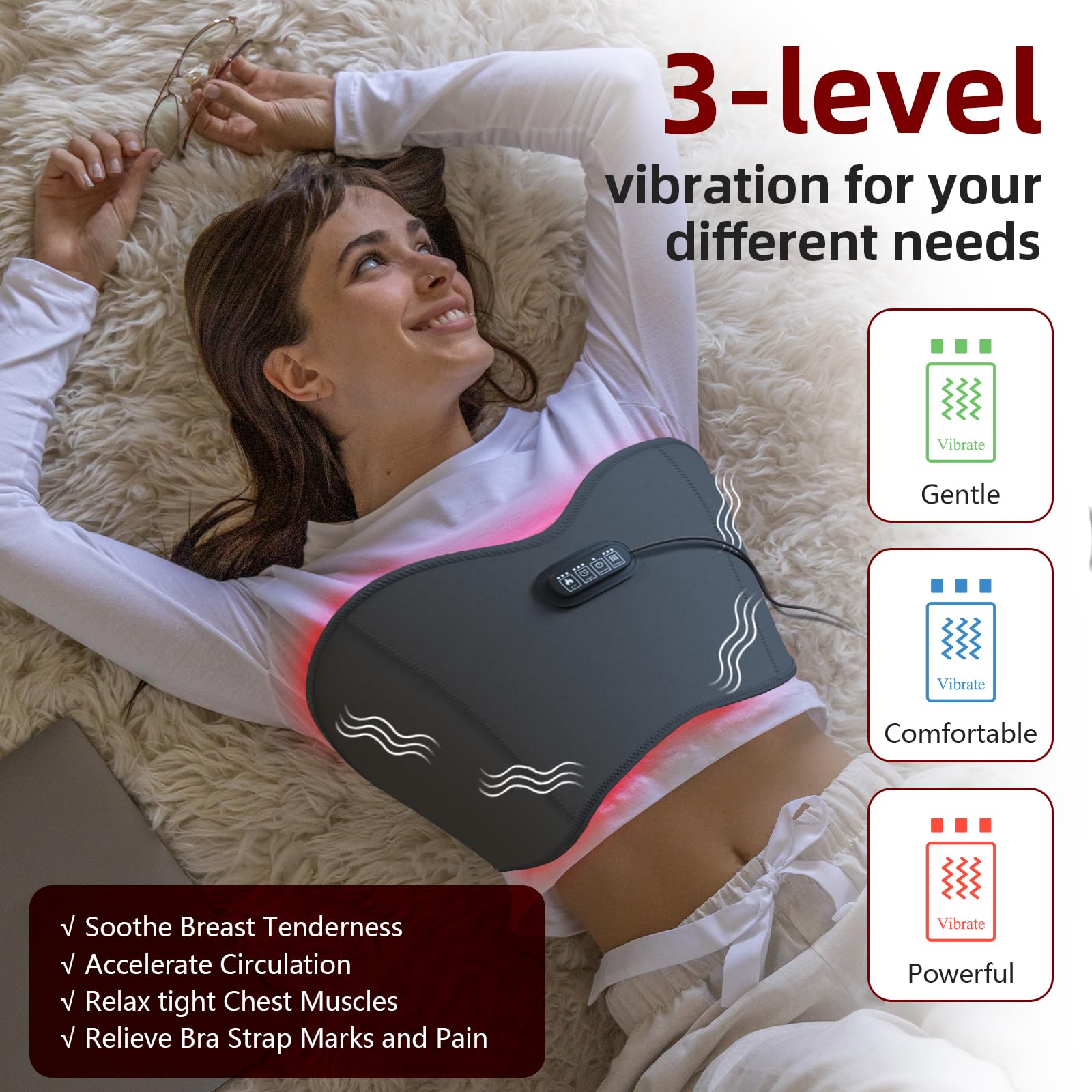 HaSoCare 660nm LEDs penetrate chest tissue for natural recovery.