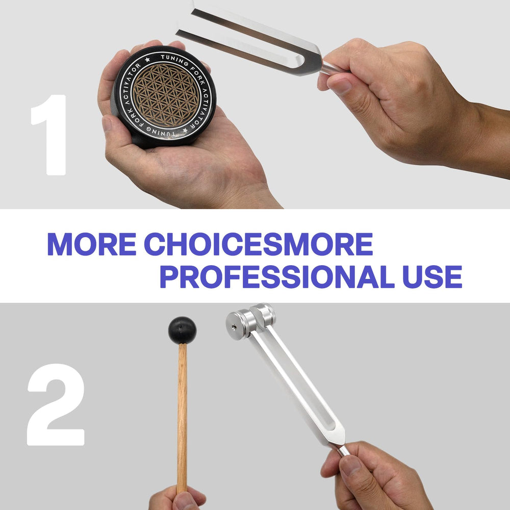 Hatilp tuning fork activator included for quiet tabletop use