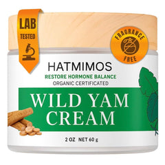 HATMIMOS Wild Yam Cream bottle showing compact packaging for quick hydration
