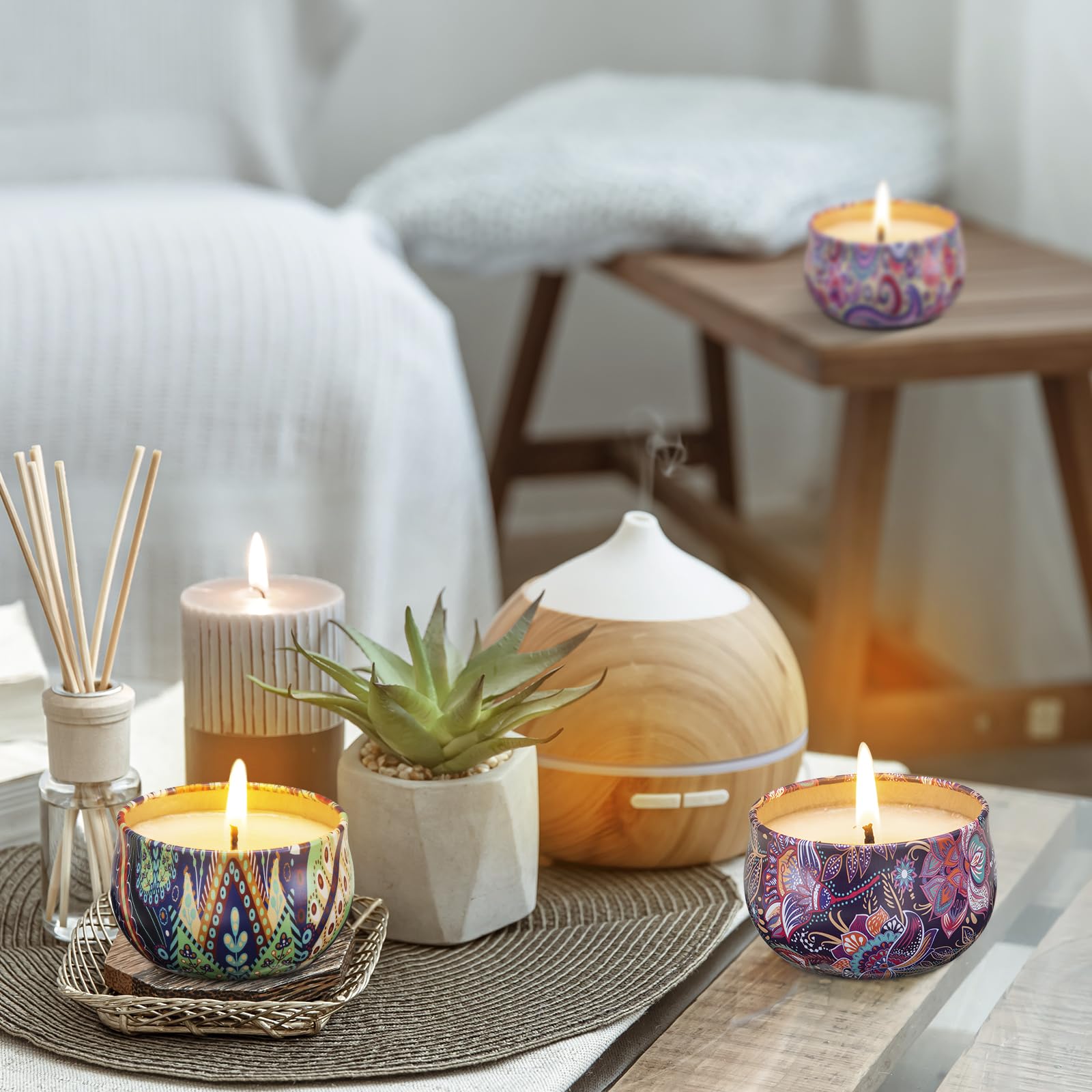 Hausware travel tin candle ready for trips and hotel stays.