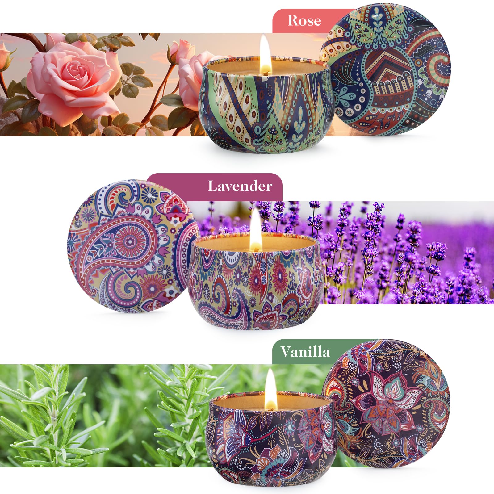 Hausware vanilla candle tin adds cozy warmth to living spaces.