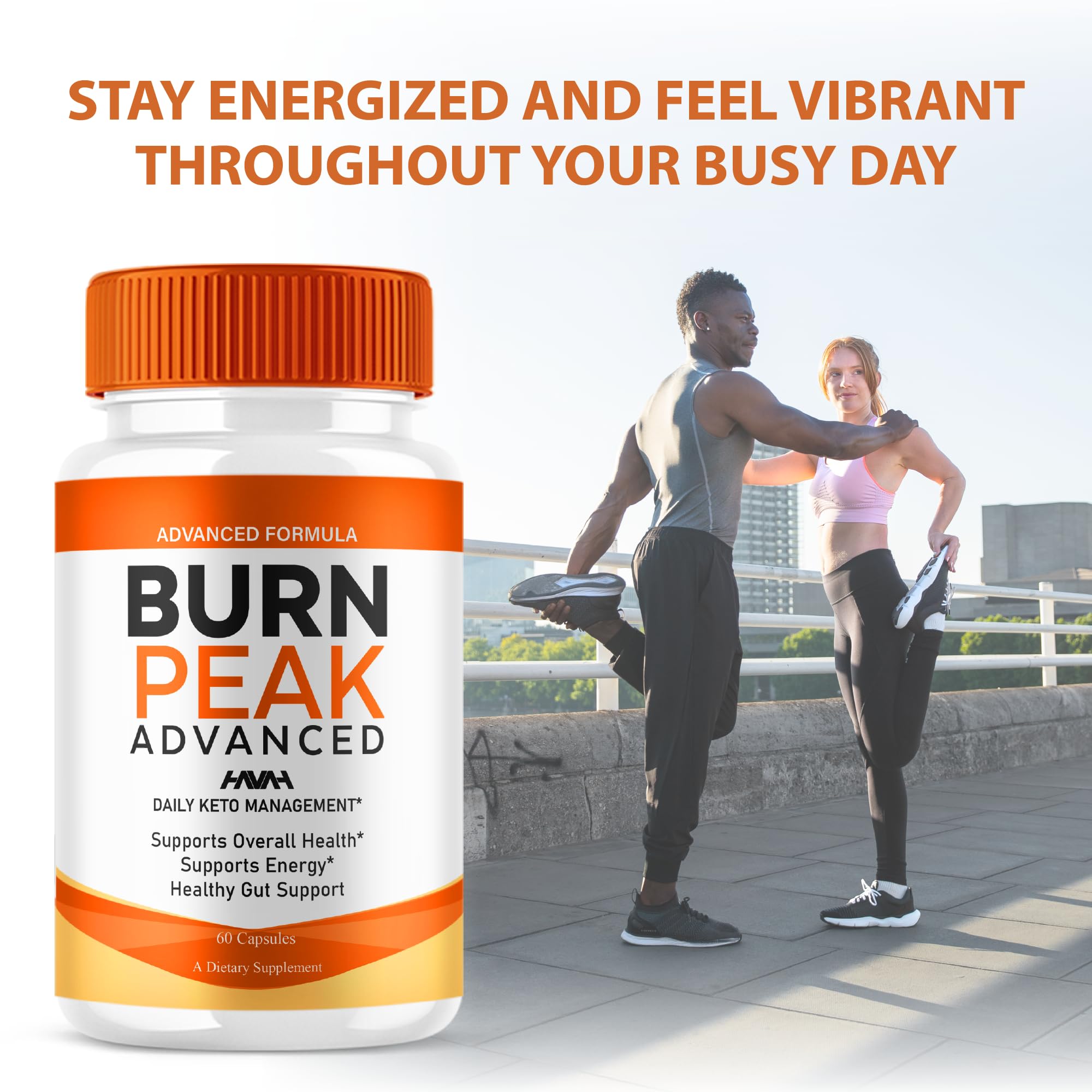 Havah Burn Peak capsules packaging with bold branding and dosage info.