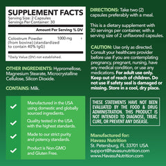 HAVASU NUTRITION 1000mg per serving colostrum highlights strong dosage for daily wellness.