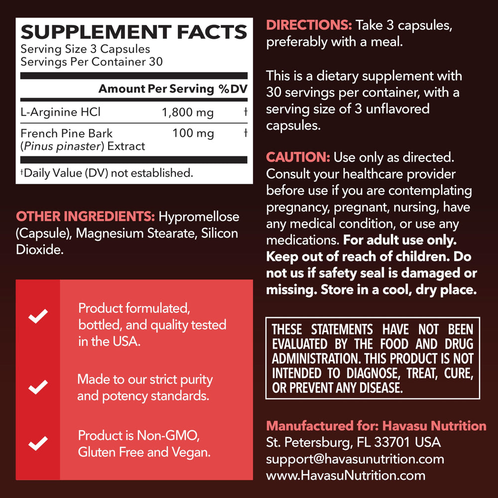 HAVASU NUTRITION 90-count vegan capsules for daily energy and wellness