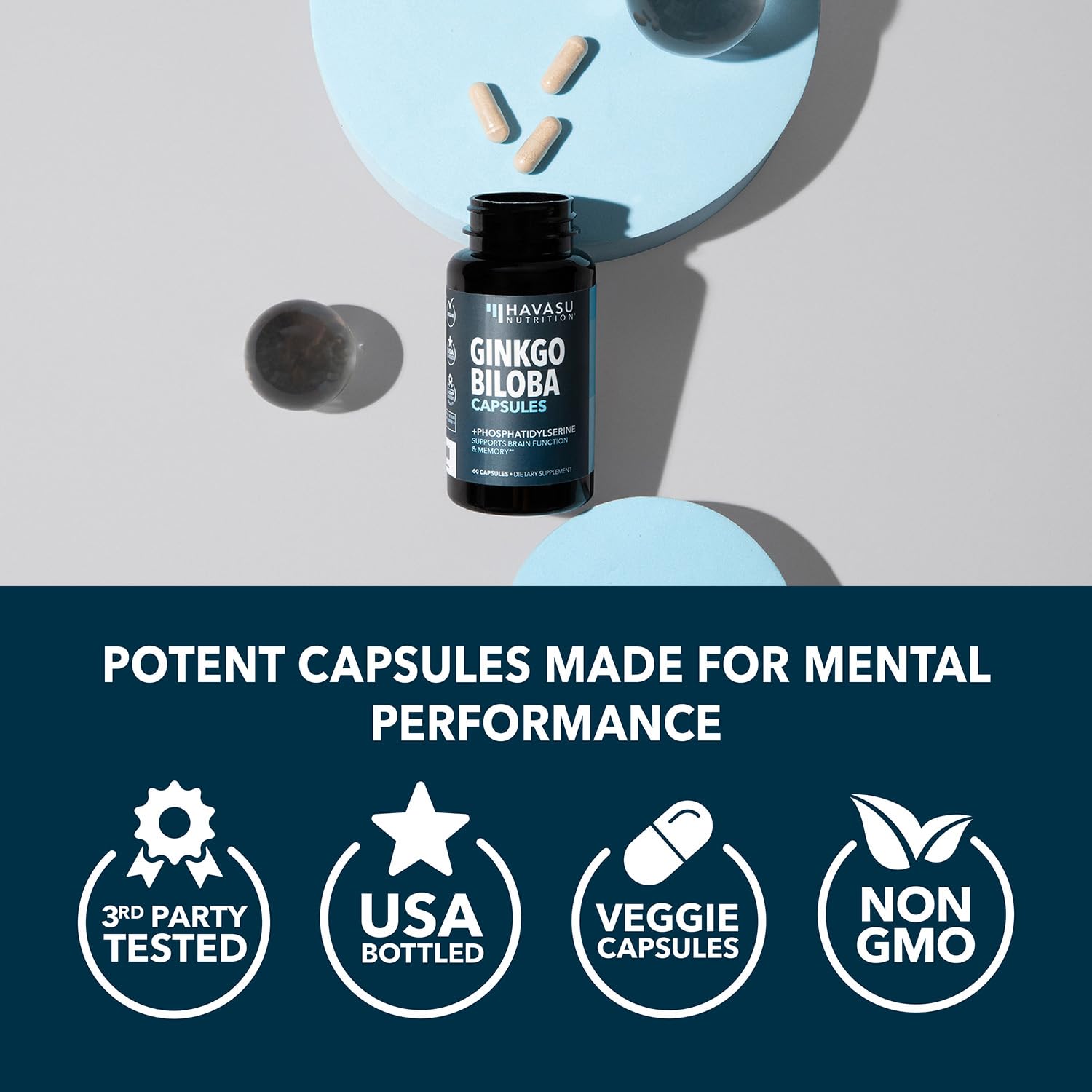 Havasu Nutrition capsules macro shot implies simple daily dosage for routine use.