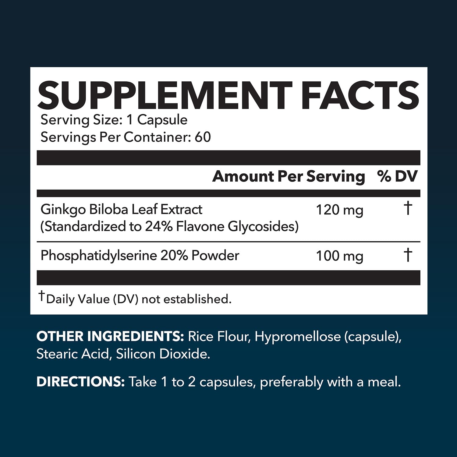 Havasu Nutrition capsules closeup highlights phosphatidylserine content for cognitive support.