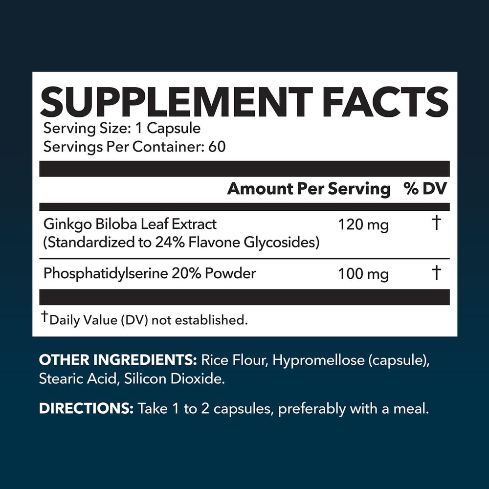 Havasu Nutrition capsules closeup highlights phosphatidylserine content for cognitive support.