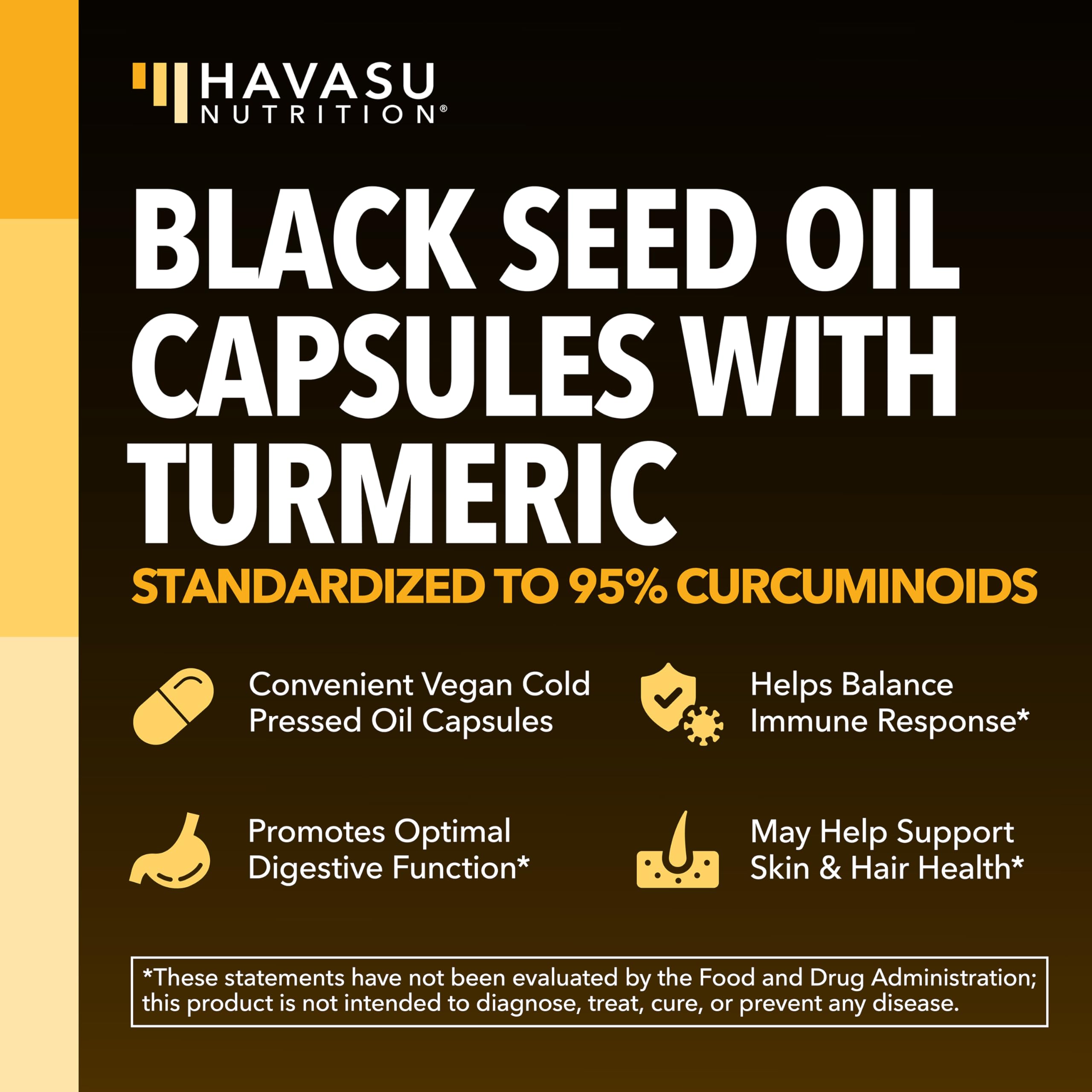 HAVASU NUTRITION cold-pressed black seed oil bottle highlighting extraction quality