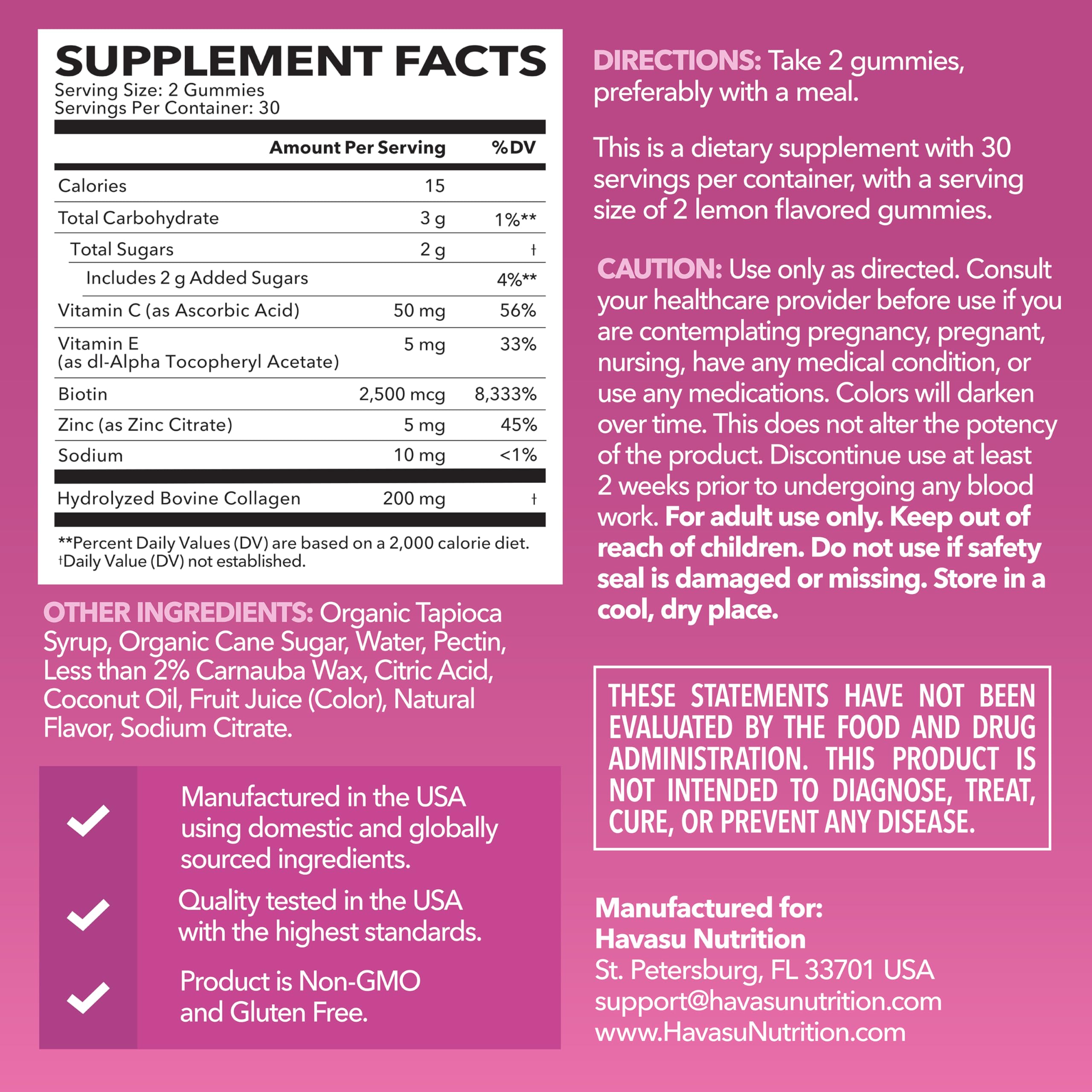 HAVASU NUTRITION collagen gummies close-up texture showing chewy lemon goodness