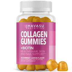 HAVASU NUTRITION collagen gummies lemon bottle for easy daily beauty support