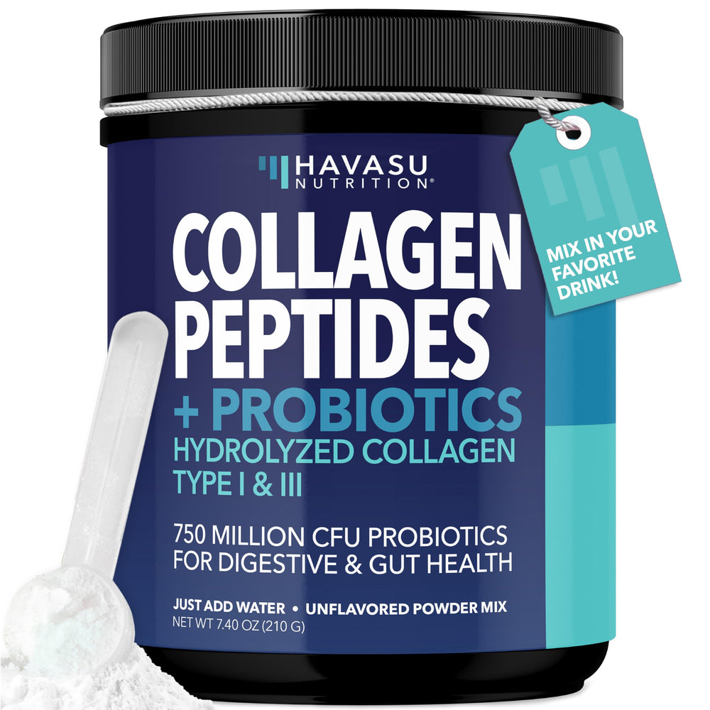 HAVASU NUTRITION collagen peptides tub highlights grass-fed formula for skin and nails
