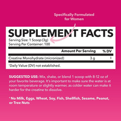 HAVASU NUTRITION Creatine for Women bottle display showing 100 servings.