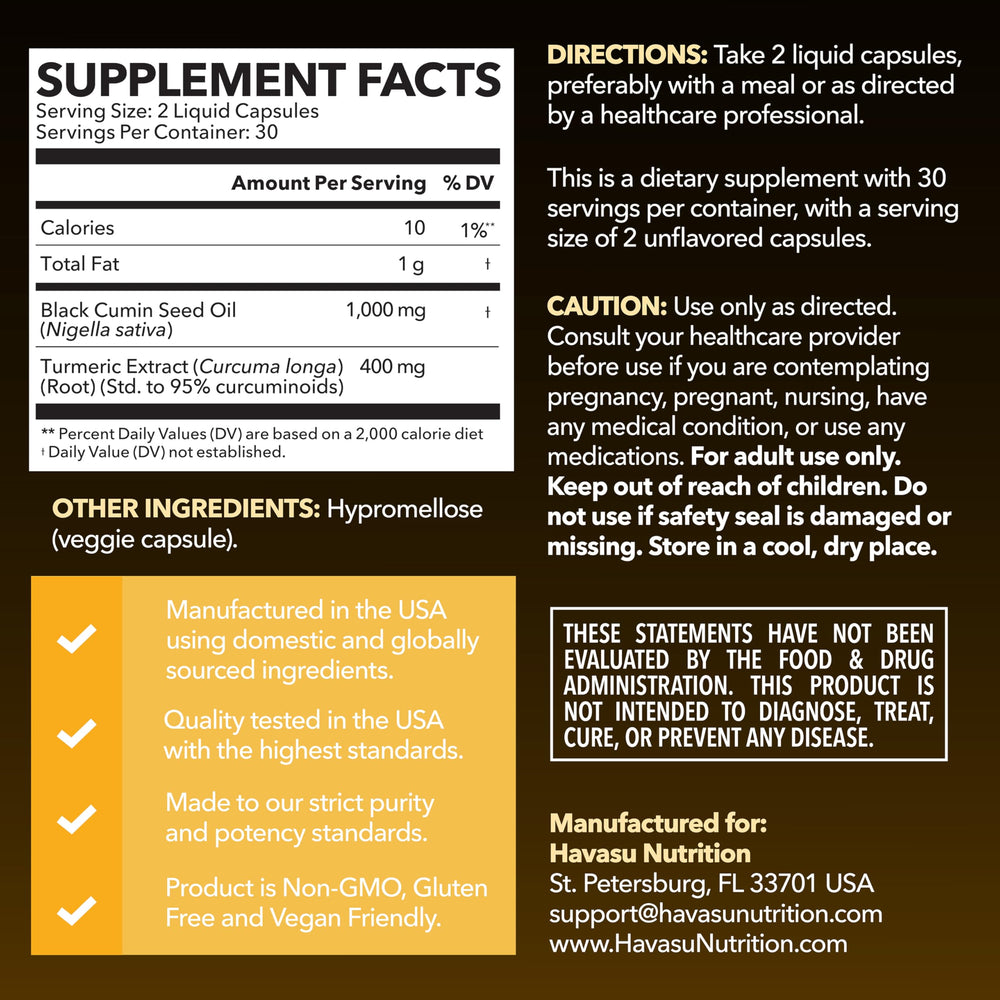 HAVASU NUTRITION turmeric-curcumin capsules close-up with high-curcuminoids note