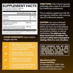 HAVASU NUTRITION turmeric-curcumin capsules close-up with high-curcuminoids note
