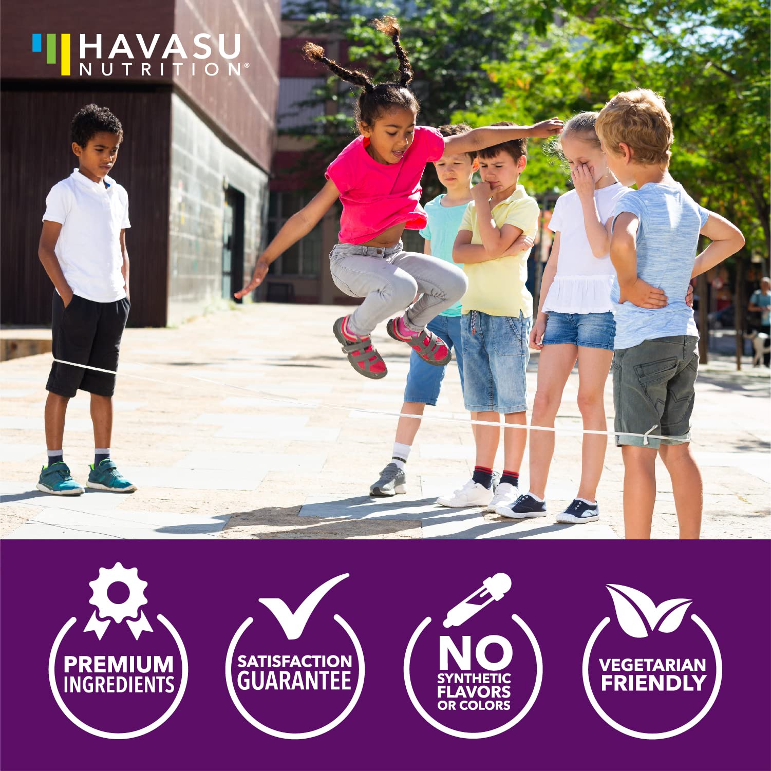Vegan plant-based pectin gummies deliver soft texture for kids from HAVASU NUTRITION.
