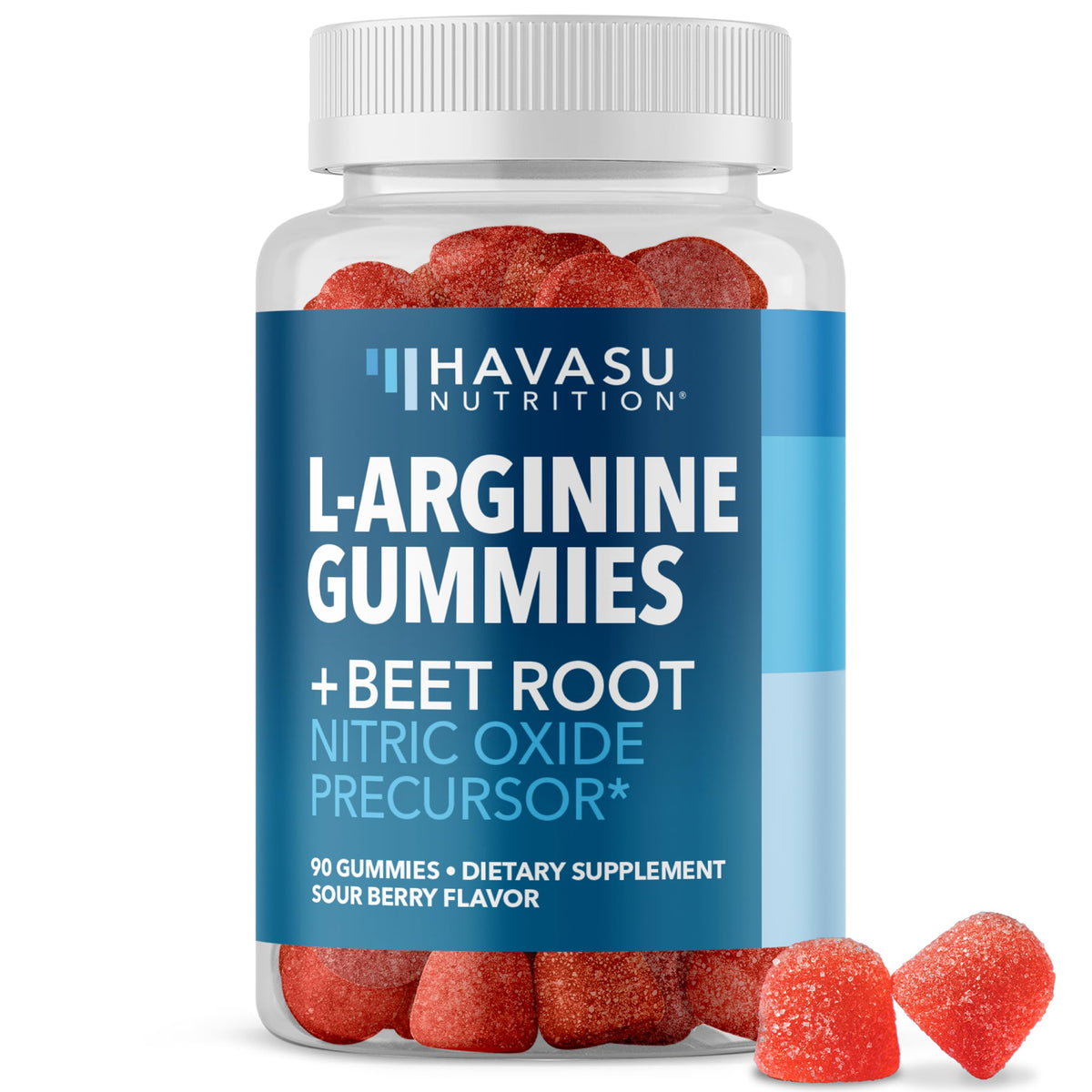 HAVASU NUTRITION L-Arginine Gummies bottle front, signaling energy and endurance support.