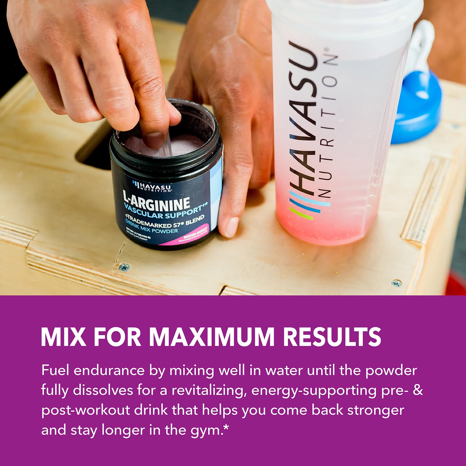 HAVASU NUTRITION L-Arginine en polvo suministro de 30 días para un mes completo.