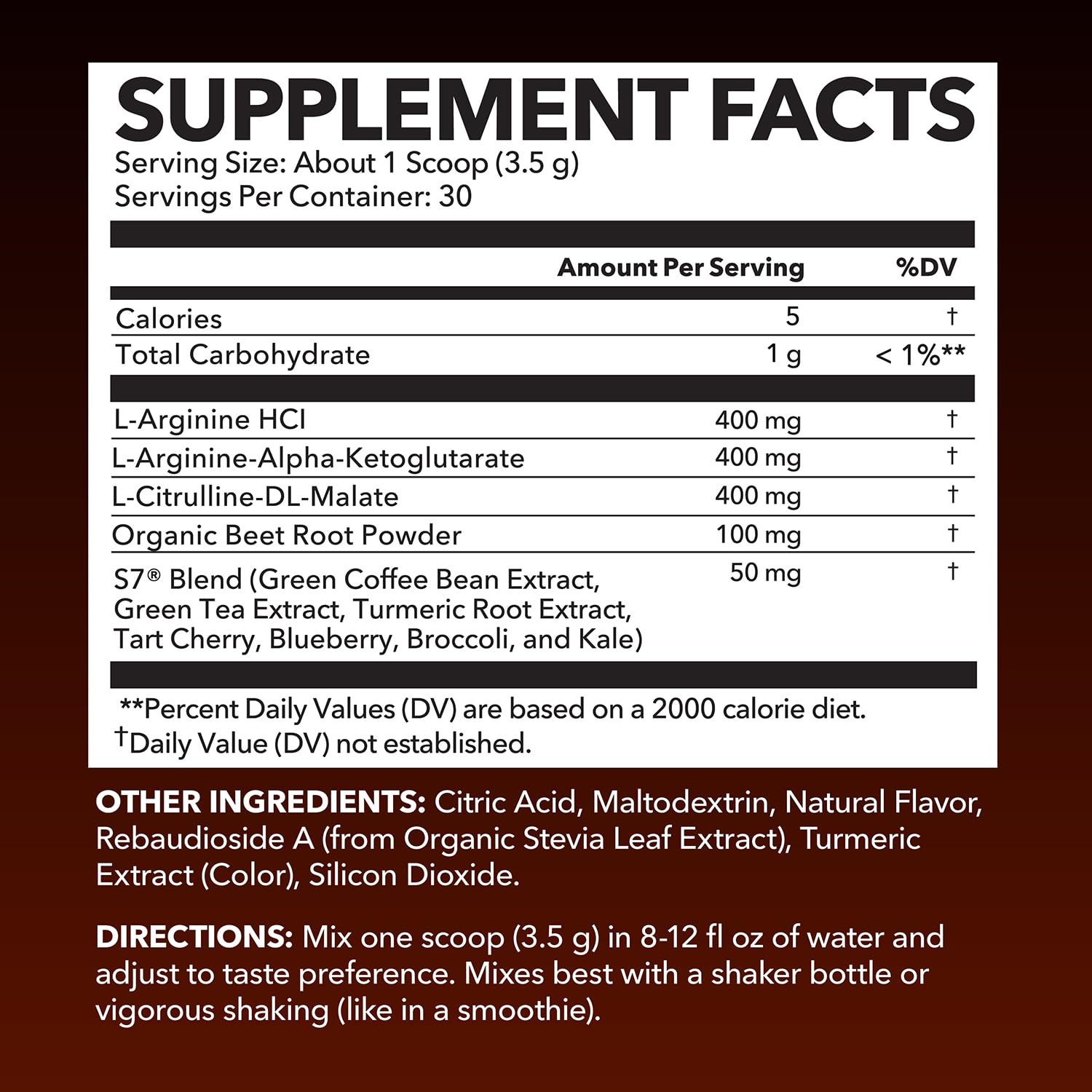 HAVASU Nutrition L-Arginine Powder Tangerine bottle shown for pre or post workout use