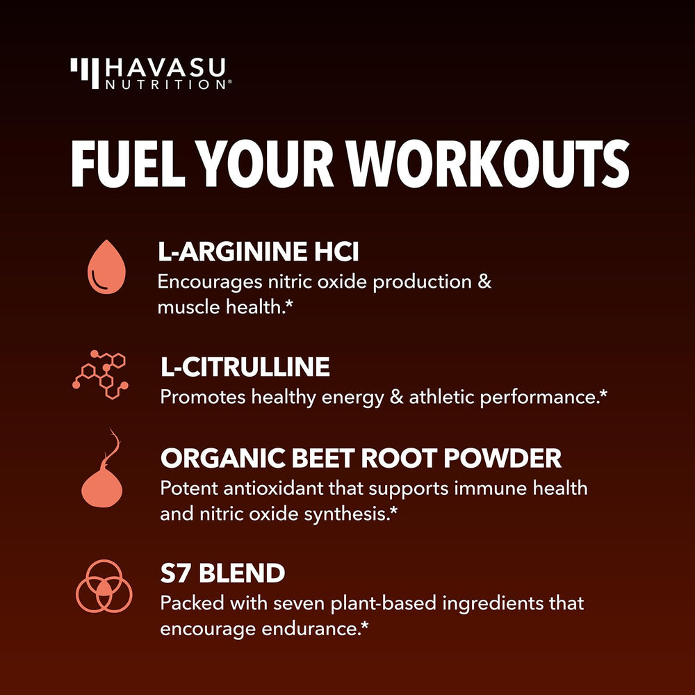 L-Arginine powder scoop included for precise dosing during training sessions