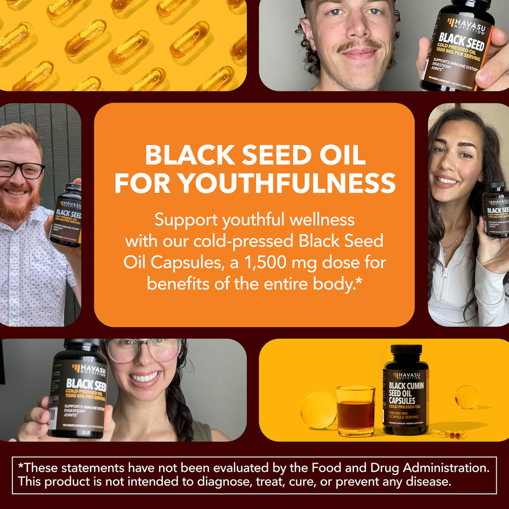 Havasu Nutrition Nigella sativa oil for daily wellness.