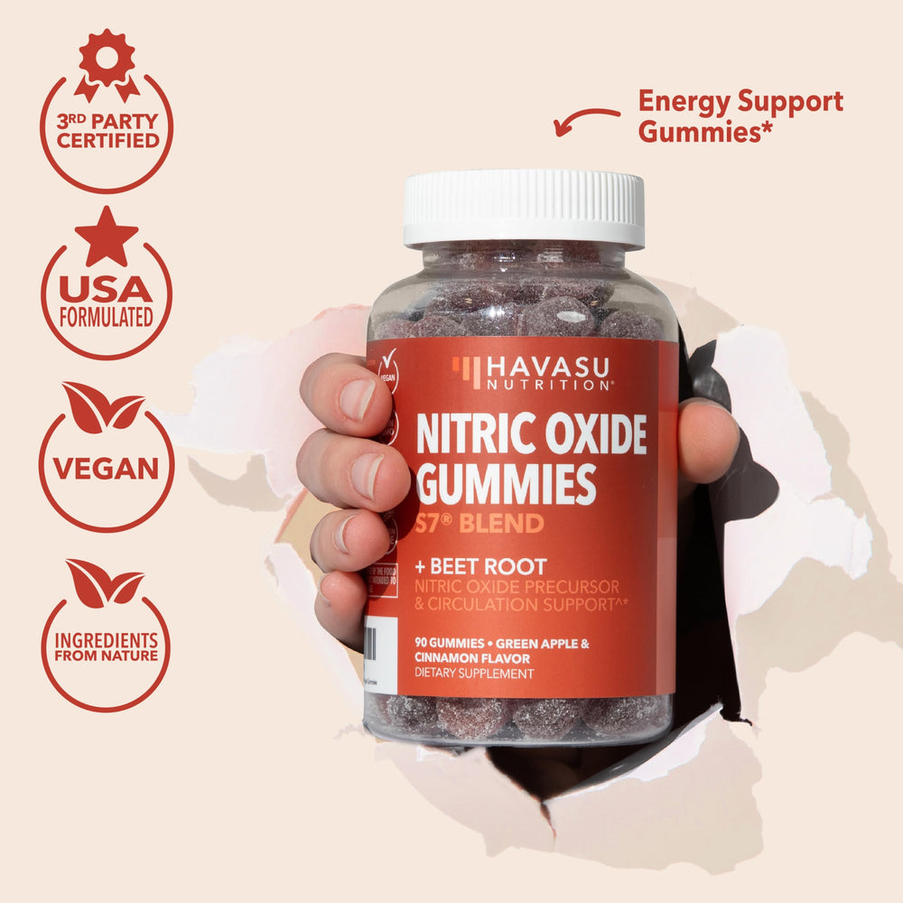 HAVASU Nitric Oxide Gummies being used or held during a casual training session.