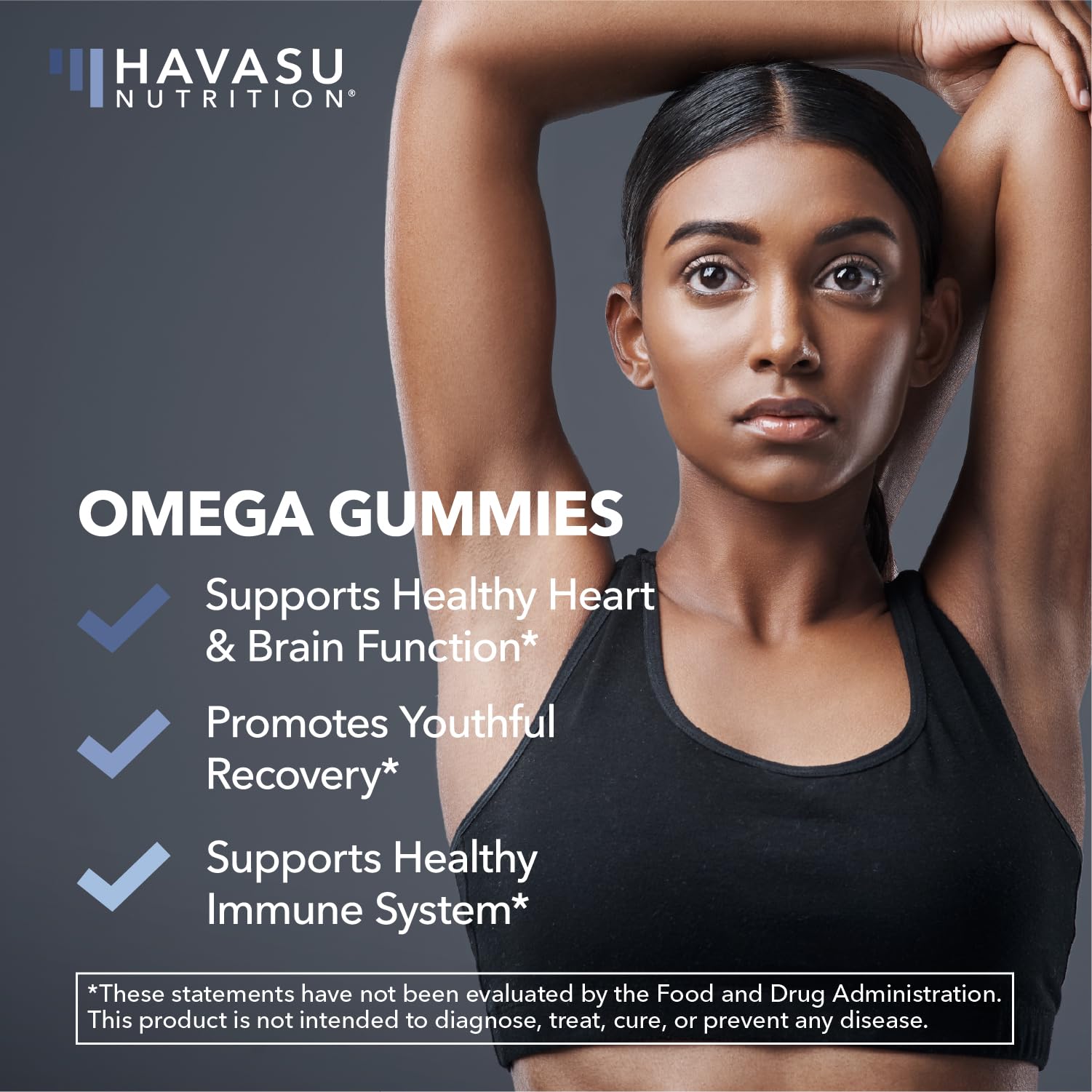 HAVASU Nutrition gummies with lemon and orange flavor for daily omega.