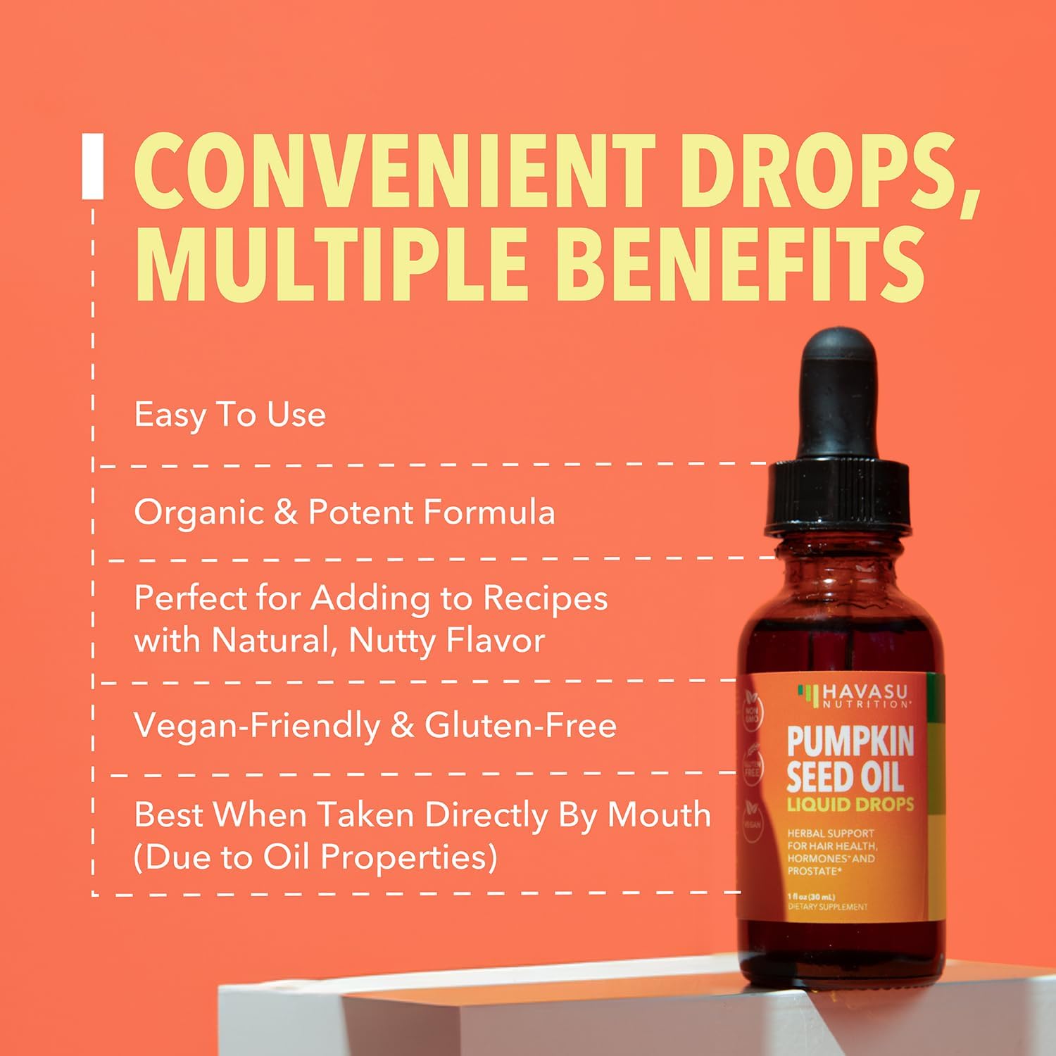 Havasu Nutrition pumpkin seed oil used by a man for daily wellness
