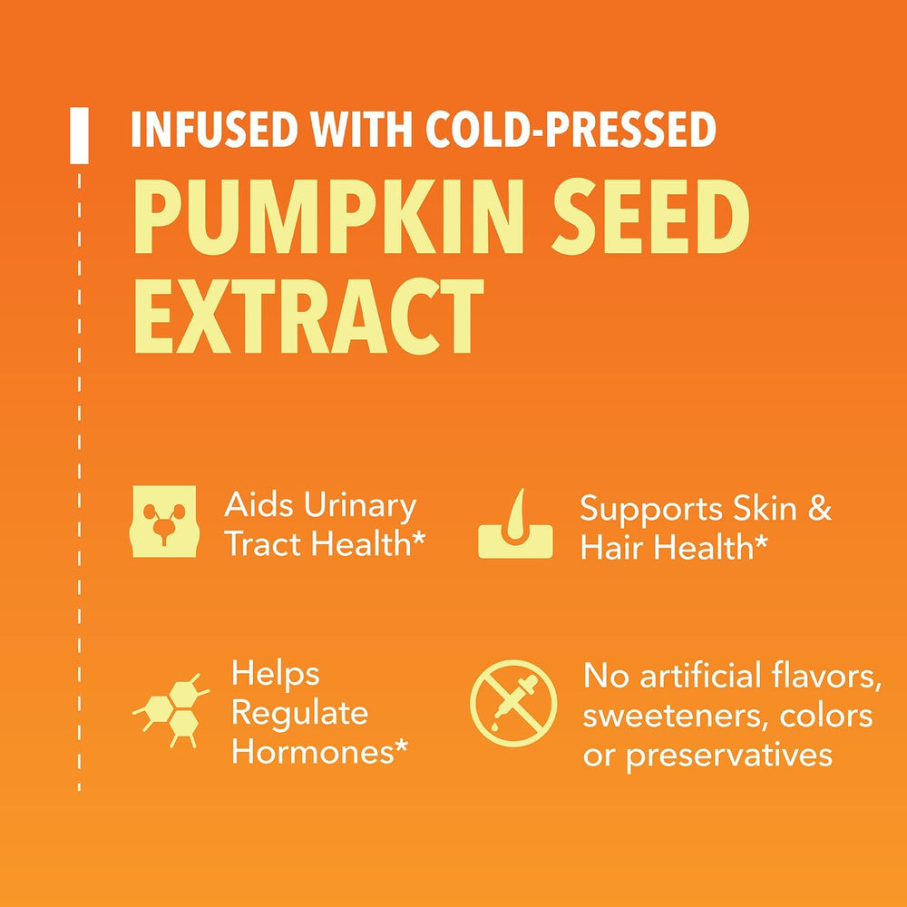 Close-up of pumpkin seed oil suggesting hair and skin health