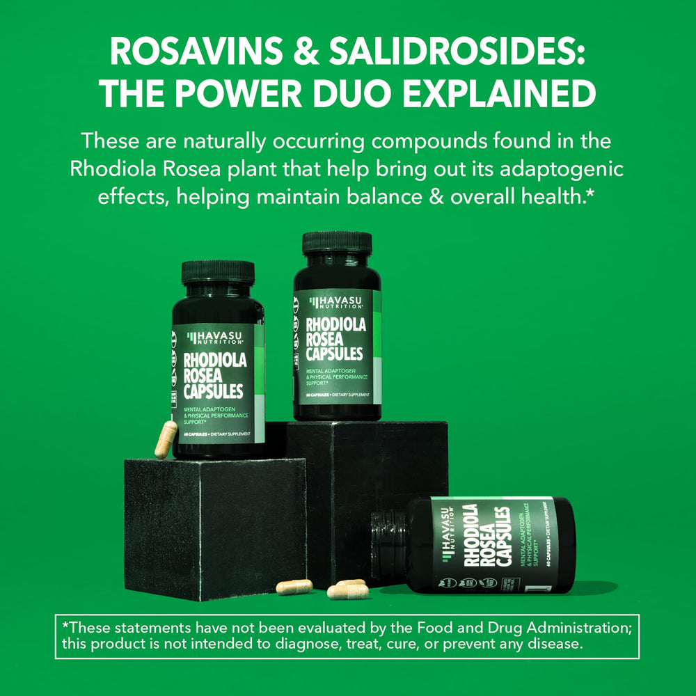 HAVASU NUTRITION Rhodiola Rosea on a desk ready for use.