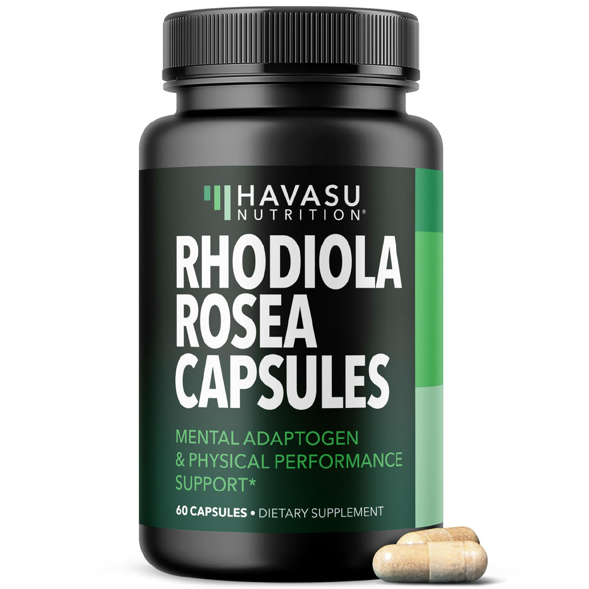 HAVASU NUTRITION Rhodiola Rosea supplement bottle for daily cognitive support.