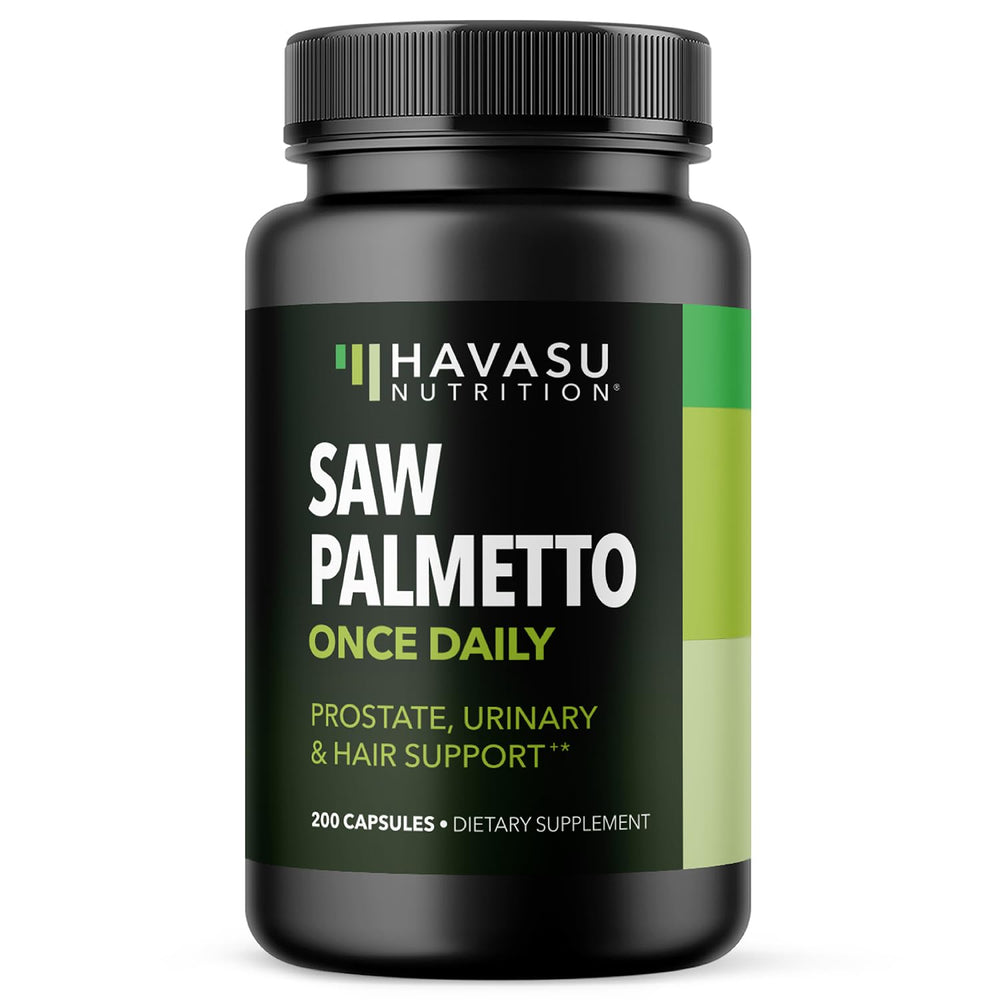 HAVASU NUTRITION Saw Palmetto bottle front for daily prostate support