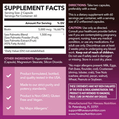 Havasu Nutrition Saw Palmetto Women capsules held for daily use