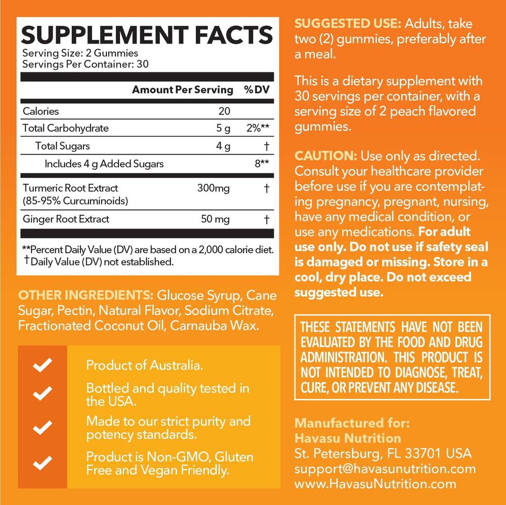 Havasu Nutrition gummies being dispensed for easy daily intake.