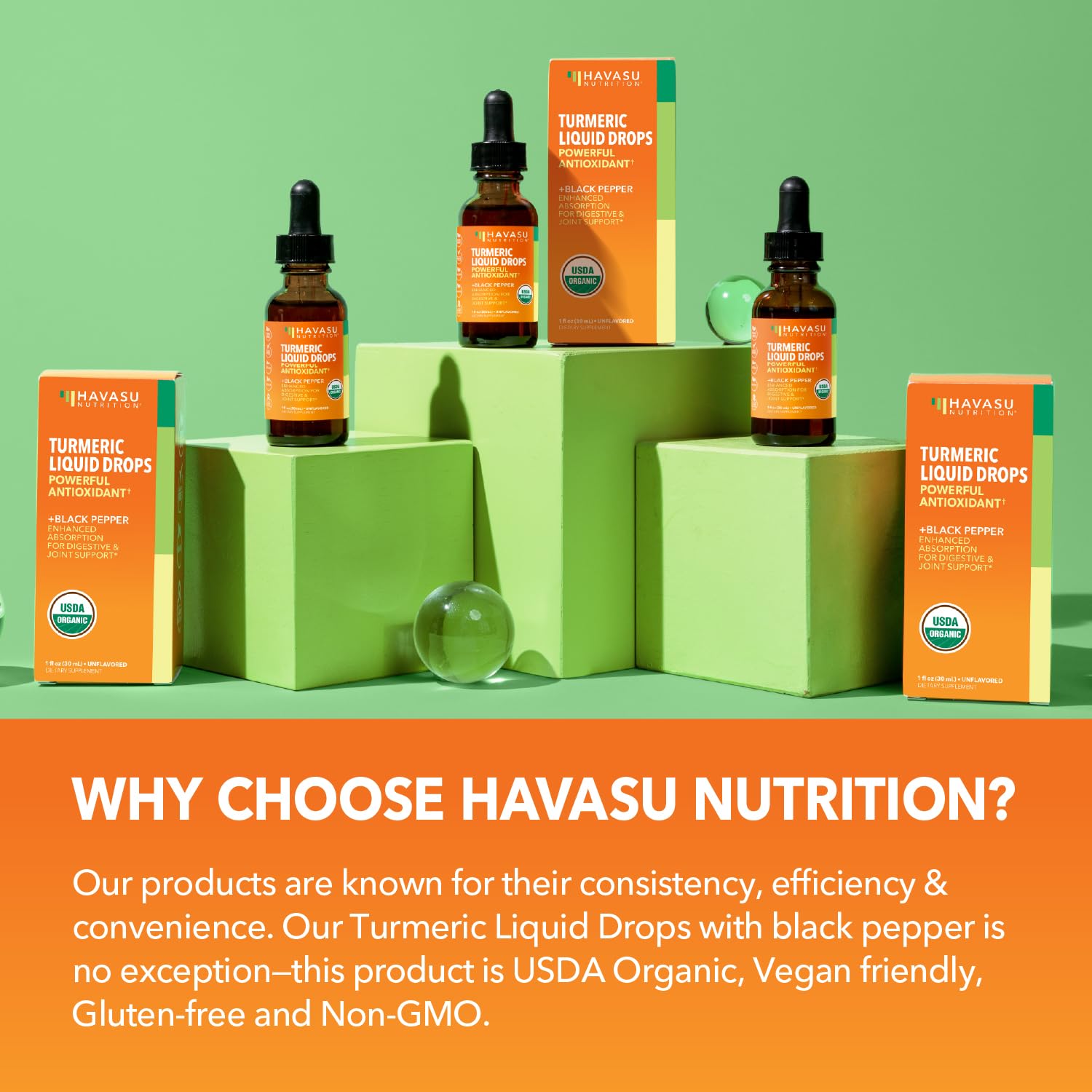 HAVASU NUTRITION turmeric liquid drops black pepper icon