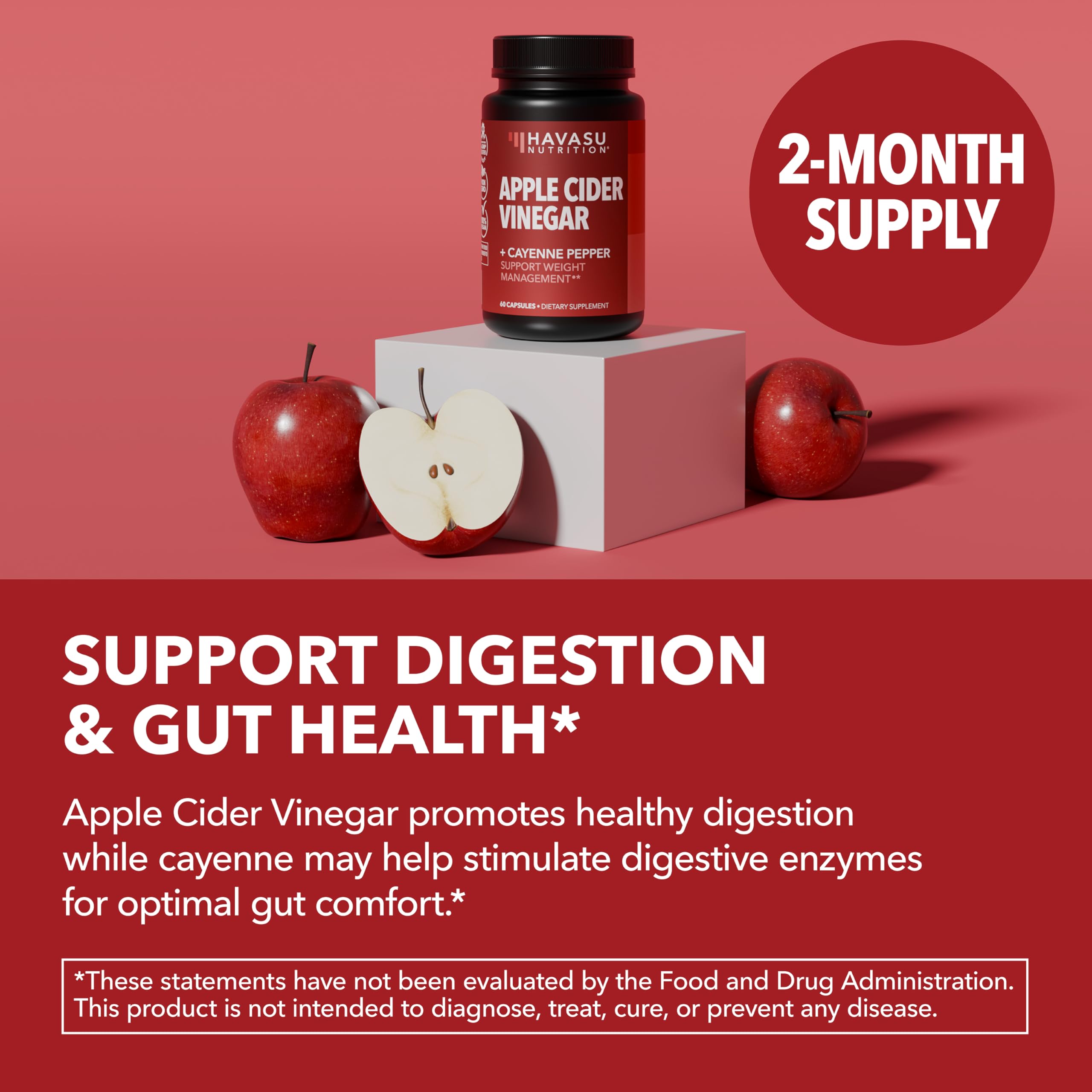 HAVASU NUTRITION vegan non GMO label highlights clean plant based ingredients.