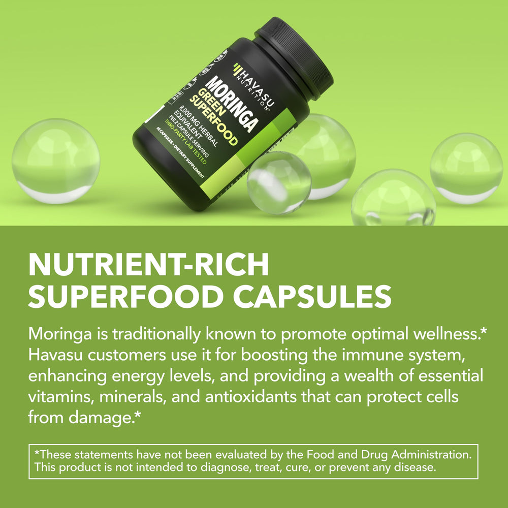 Vegan, non-GMO, gluten-free HAVASU NUTRITION formula.
