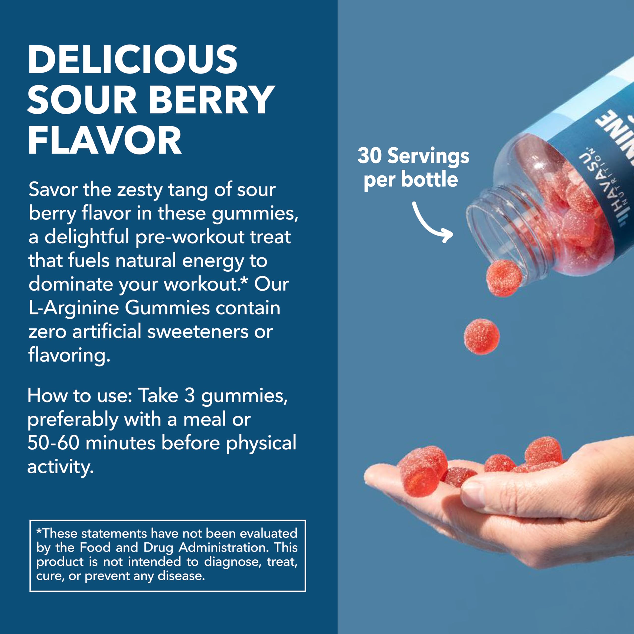 HAVASU NUTRITION L-Arginine Gummies in a gym scene as a convenient workout companion.