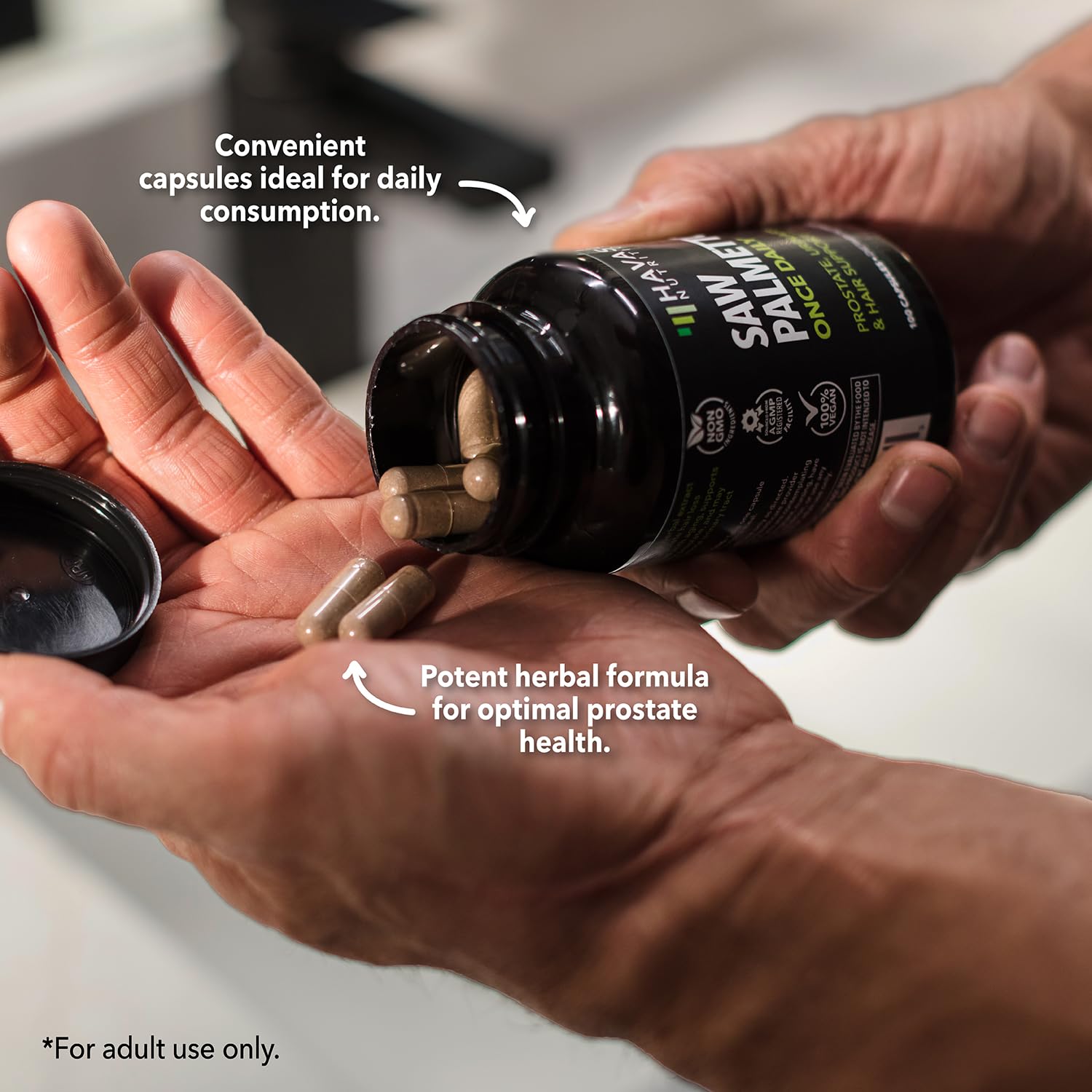 HAVASU NUTRITION Saw Palmetto night support capsule for reduced nighttime urination.