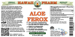 Hawaii Pharm Aloe Ferox glycerite label close-up shows natural ingredients for daily use