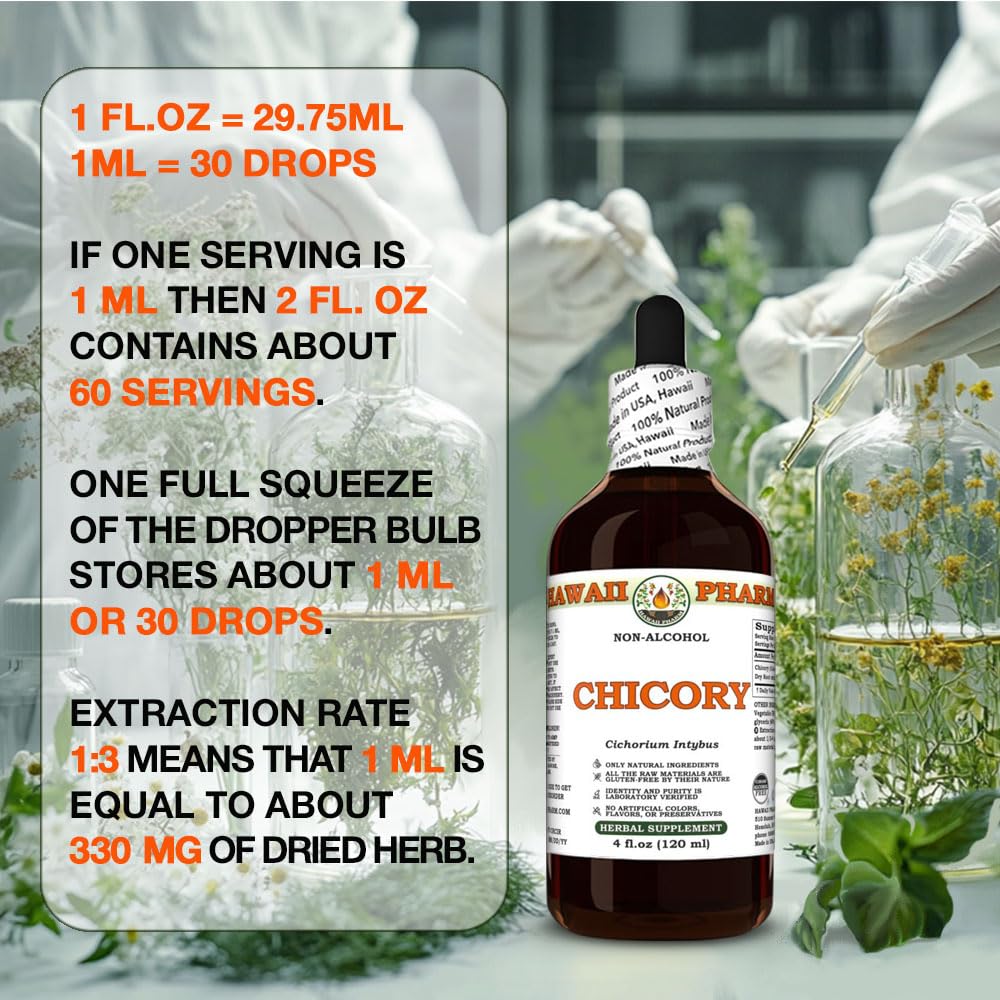 Hawaii Pharm Chicory bottle proudly carries a Made in USA designation.