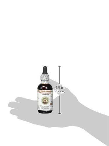 Hawaii Pharm Green Coffee glycerite dropper close-up highlighting natural extract and glycerin base.