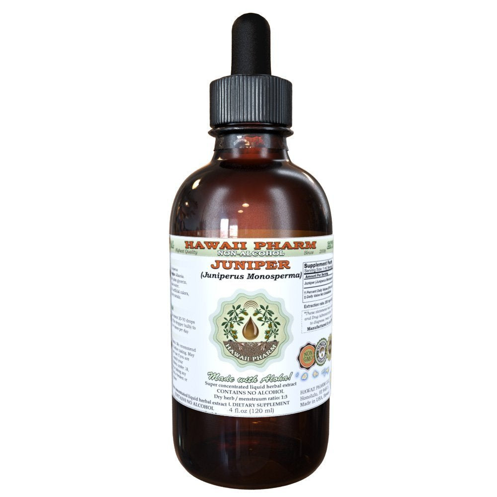 Hawaii Pharm Juniper alcohol-free liquid extract bottle for convenient daily herbal use