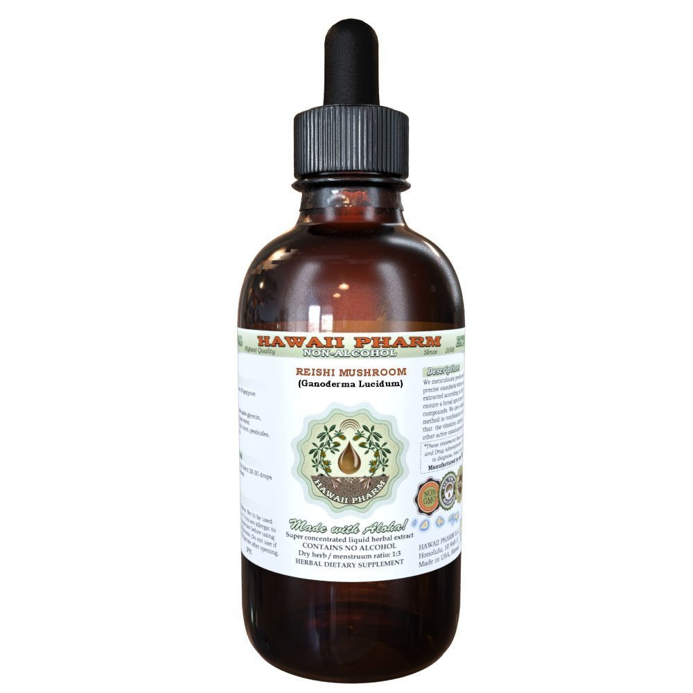 Hawaii Pharm Reishi alcohol-free liquid bottle ready for a versatile daily ritual.