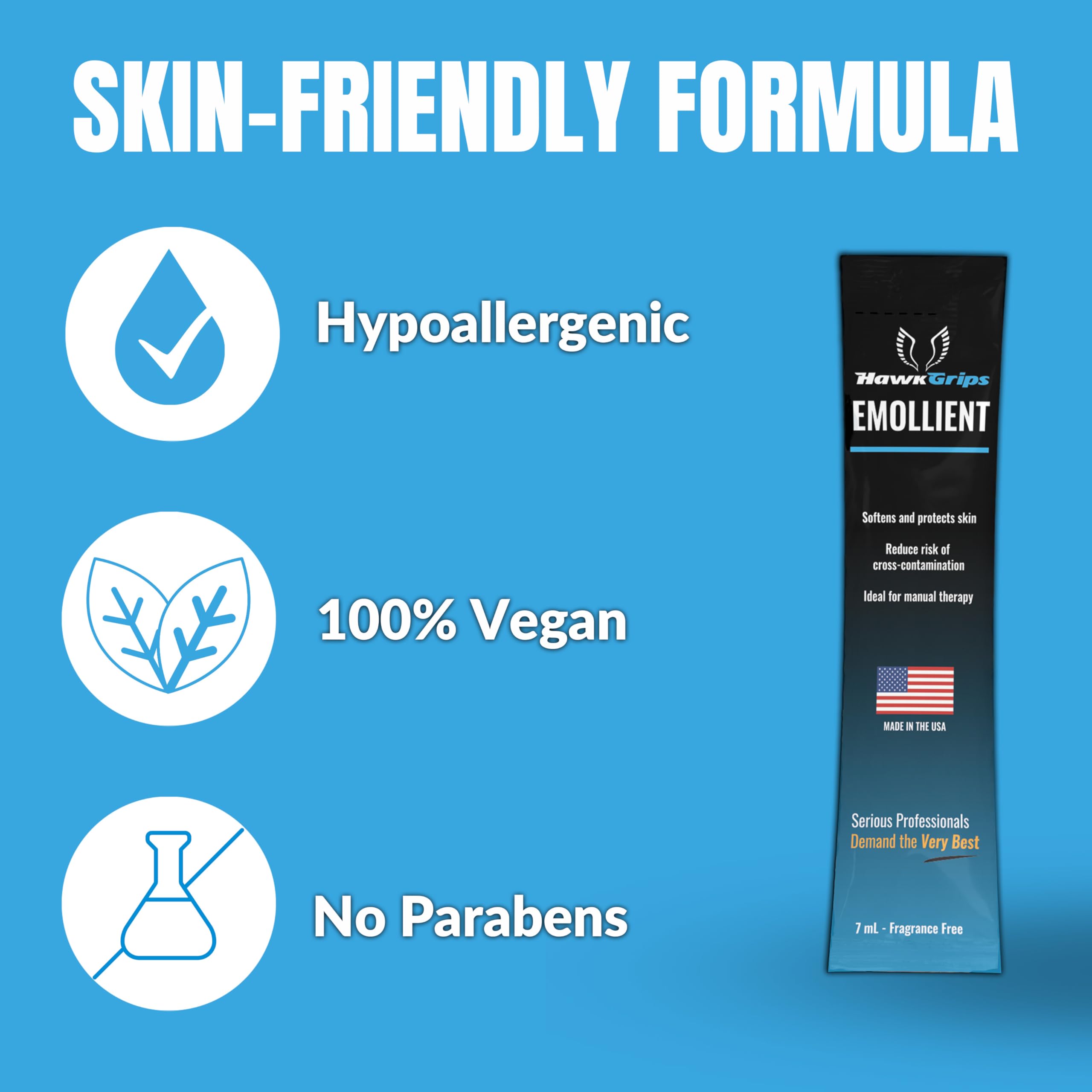 HawkGrips travel-friendly 7ml packets simplify on-the-go treatment sessions.