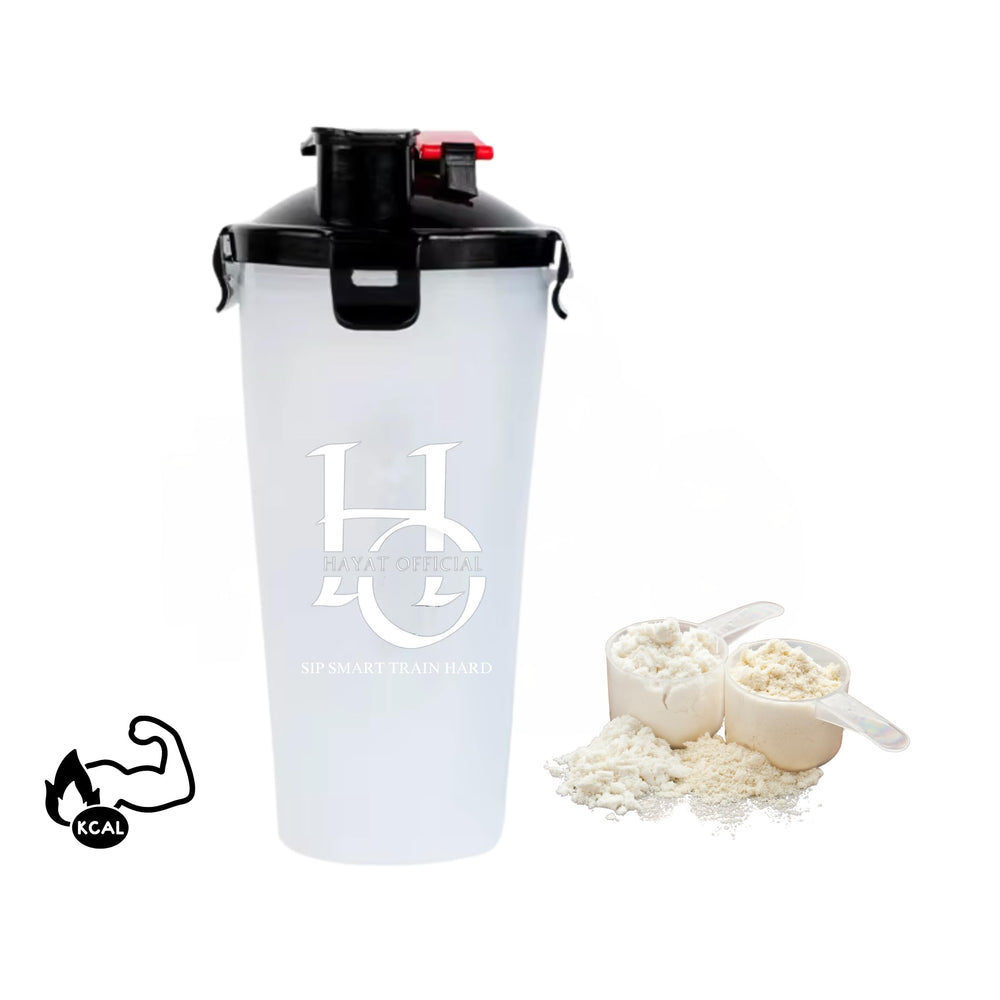 Hayat Official 2 in 1 Shaker compact design with easy pouring lid.