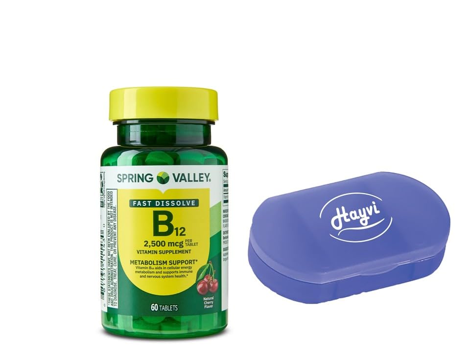 Hayvi B12 quick-dissolve cherry tablets dissolving under tongue for convenience