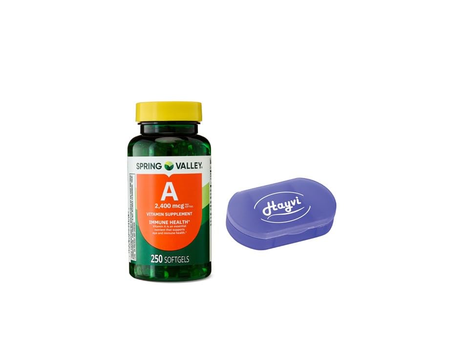 Hayvi Vitamin A softgels bottle for daily use, 250-count package