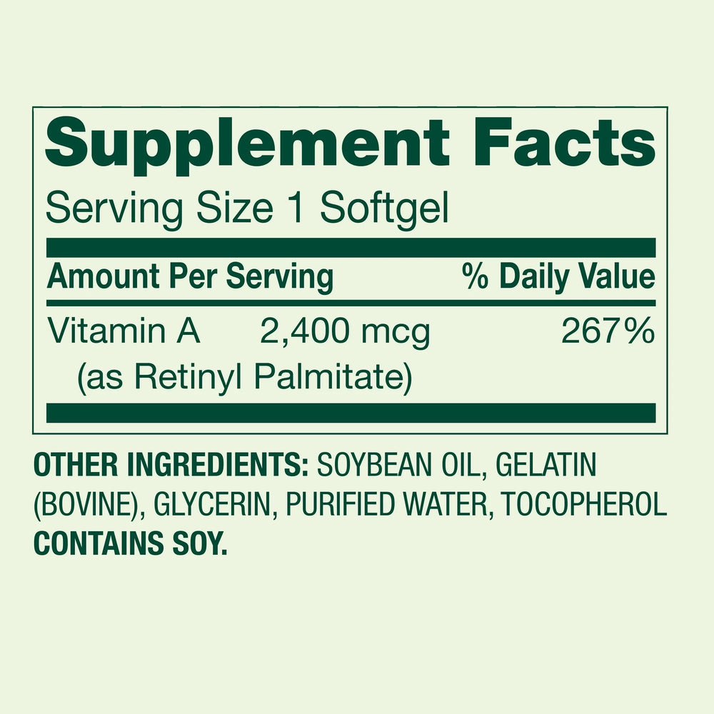 Hayvi Vitamin A softgels bottle on counter for routine supplementation