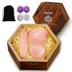Hazms rose quartz tower for meditation and emotional balance.