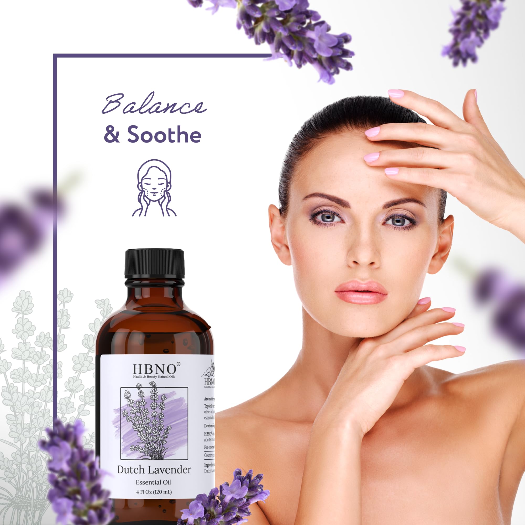 HBNO California Dutch Lavender flowers image evokes natural, farm-fresh scent.